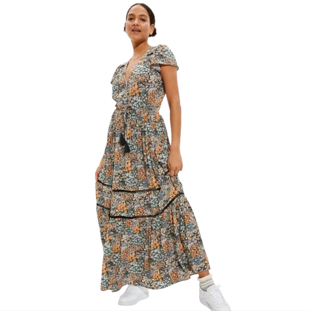 American Eagle Printed Tiered Maxi Dress Size XSmall (Instagram Favorite)